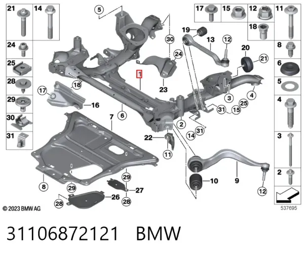 Korpus osi przedniej 31106872121 BMW