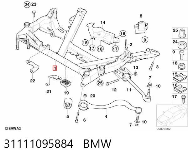 Korpus osi przedniej BMW 5 E39