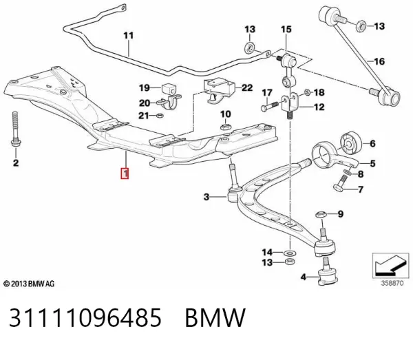 Korpus osi przedniej BMW 3 E36