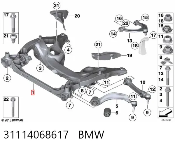 Korpus osi przedniej BMW 5 F10