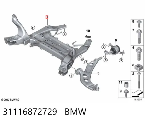 Korpus osi przedniej 31116872729 BMW