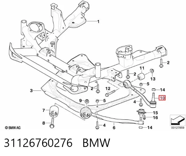 Wahacz zawieszenia przedniego dolny prawy 31126760276 BMW