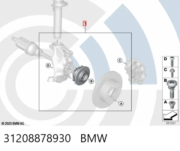 Piasta przednia 31208878930 BMW
