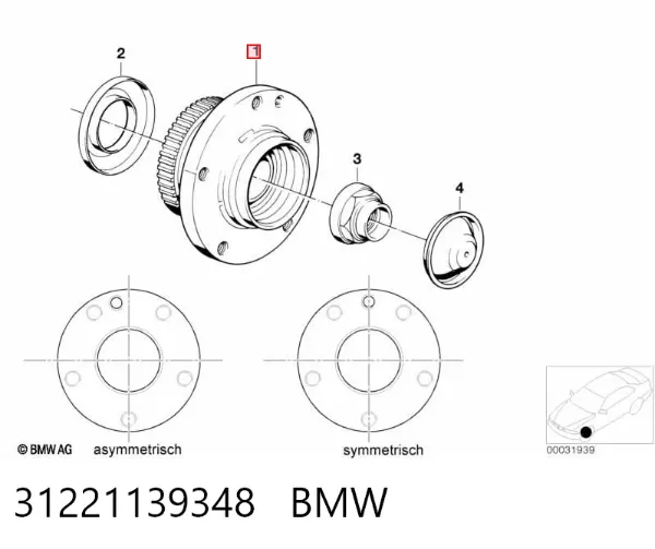 Piasta przednia 31221139348 BMW