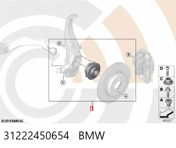 Piasta przednia 31222450654 BMW