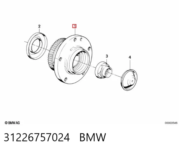 Piasta przednia 31226757024 BMW