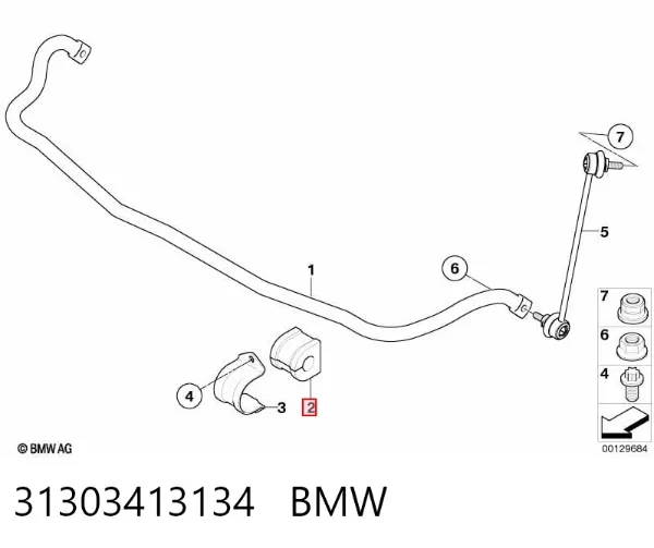 Tuleja stabilizatora przedniego 31303413134 BMW