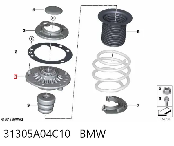 Poduszka amortyzatora przedniego 31305A04C10 BMW