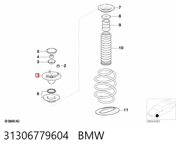 Poduszka amortyzatora przedniego 31306779604 BMW