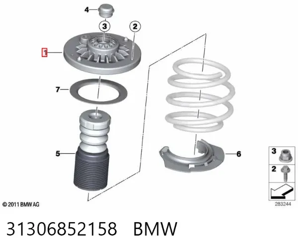 Poduszka amortyzatora przedniego 31306852158 BMW