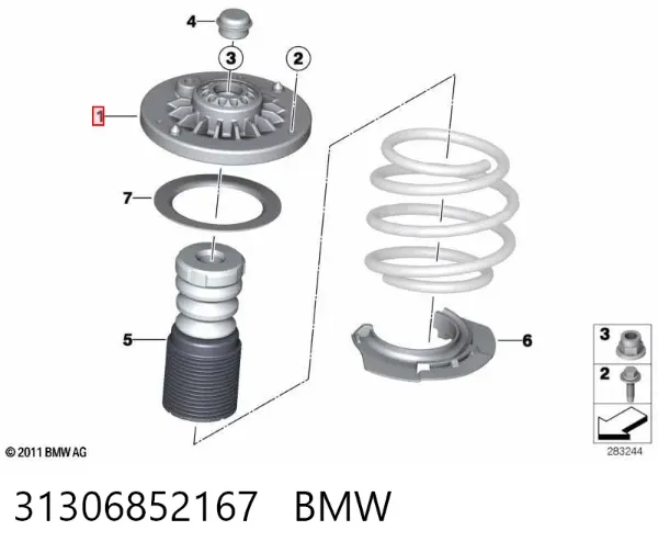 Poduszka amortyzatora przedniego 31306852167 BMW