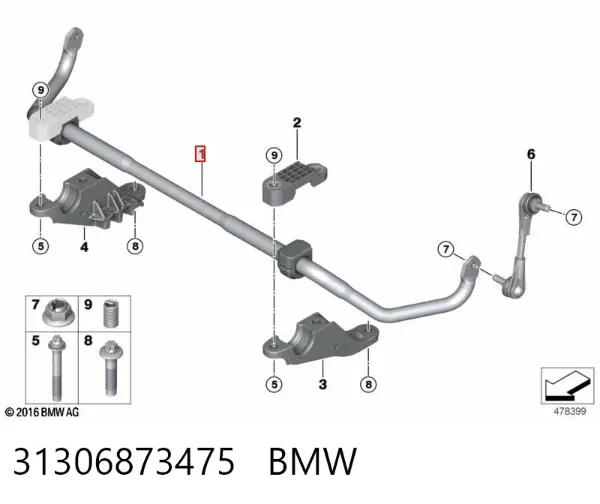 Stabilizator przedni 31306873475 BMW