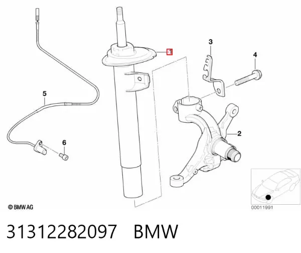 Amortyzator przedni lewy 31312282097 BMW