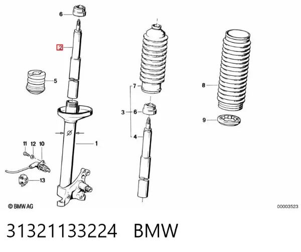 Amortyzator przedni 31321133224 BMW