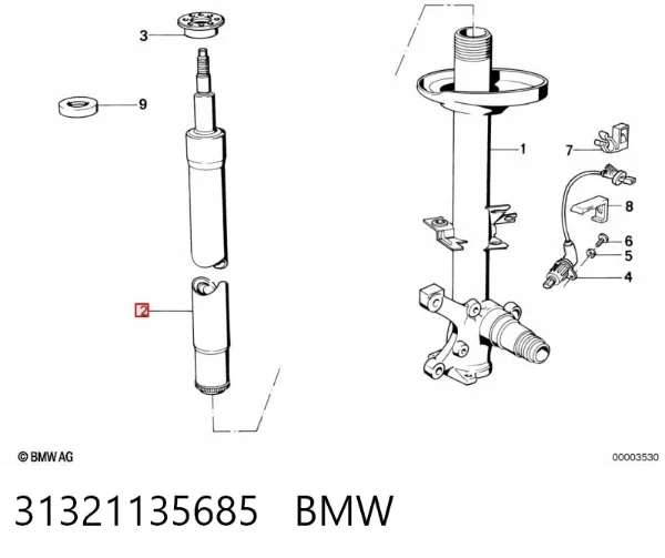 Amortyzator przedni 31321135685 BMW