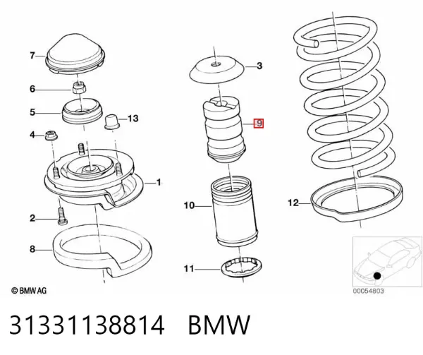 Odbój amortyzatora przedniego 31331138814 BMW