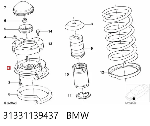Poduszka amortyzatora przedniego 31331139437 BMW