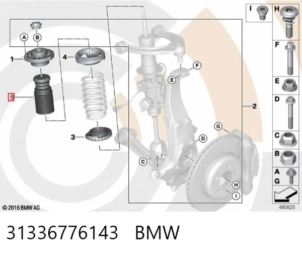 Odbój amortyzatora przedniego + osłona 31336776143 BMW