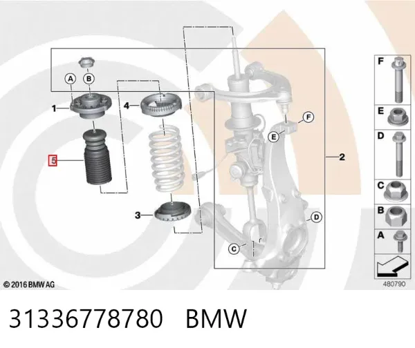 Odbój amortyzatora przedniego + osłona 31336778780 BMW
