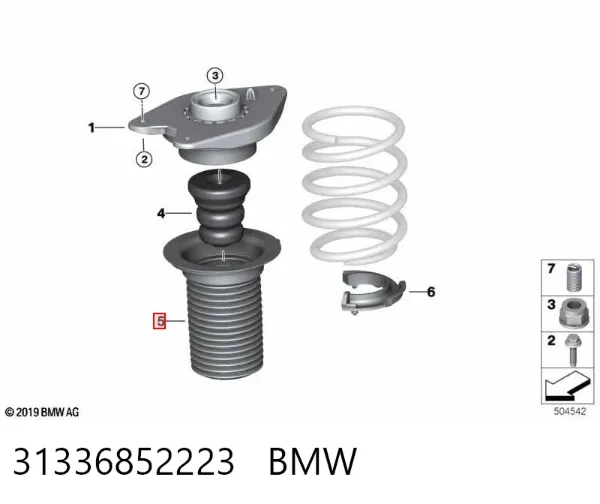 Osłona amortyzatora przedniego 31336852223 BMW