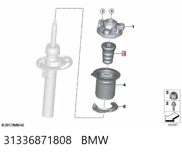 Odbój amortyzatora przedniego 31336871808 BMW