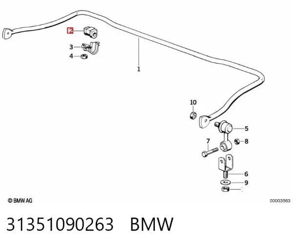Tuleja stabilizatora przedniego 31351090263 BMW