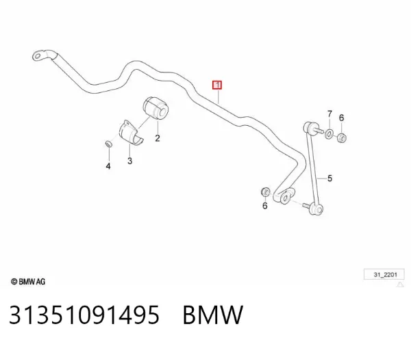 Stabilizator przedni BMW 7 E38