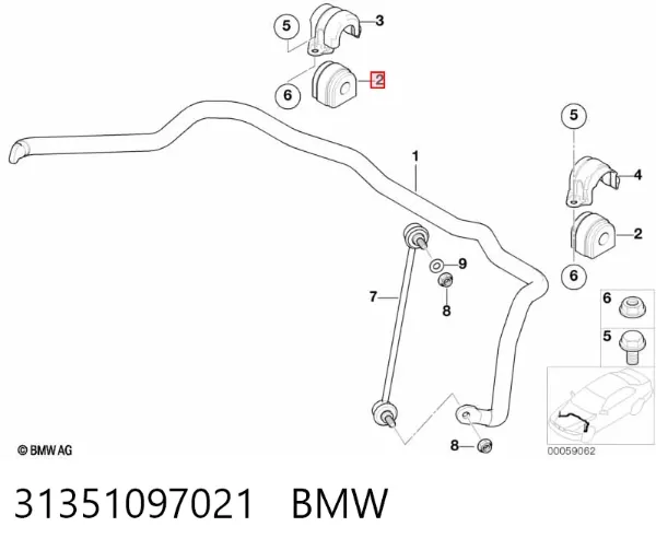 Tuleja stabilizatora przedniego 31351097021 BMW