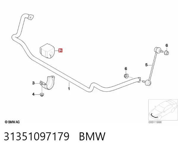 Tuleja stabilizatora przedniego 31351097179 BMW