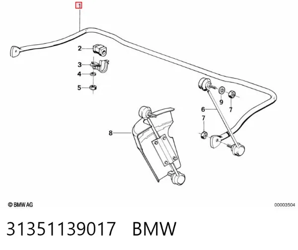 Stabilizator przedni BMW 5 E34