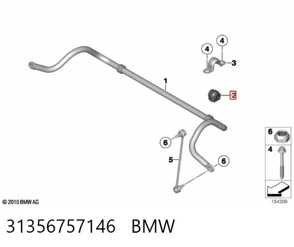 Tuleja stabilizatora przedniego 31356757146 BMW