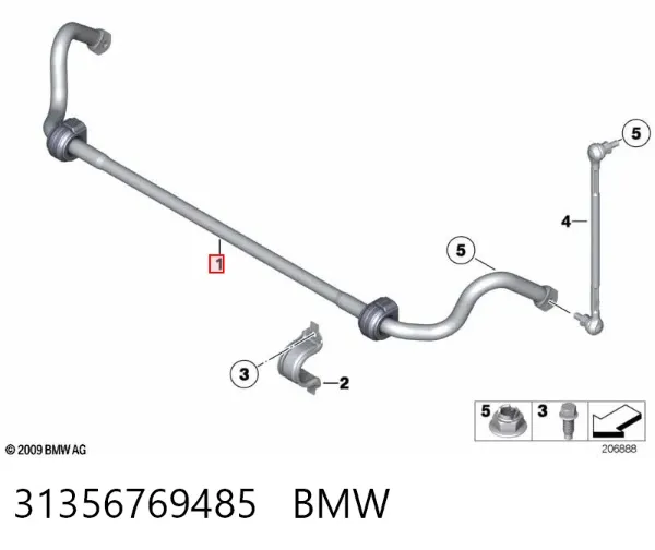 Stabilizator przedni 31356769485 BMW