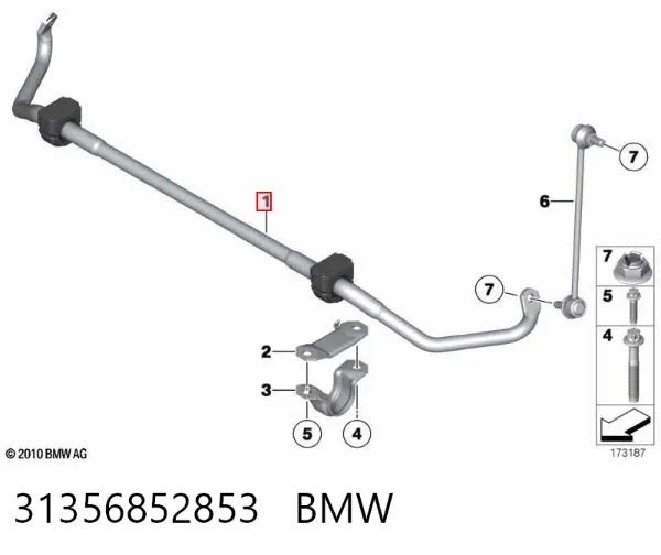 Stabilizator przedni 31356852853 BMW