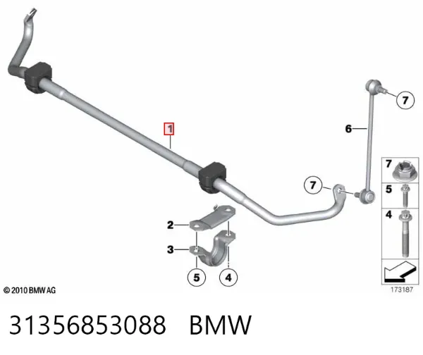 Stabilizator przedni 31356853088 BMW