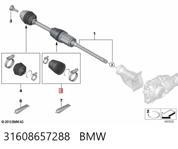 Osłona przegubu homokinetycznego półosi przedniej wewnętrzna 31608657288 BMW