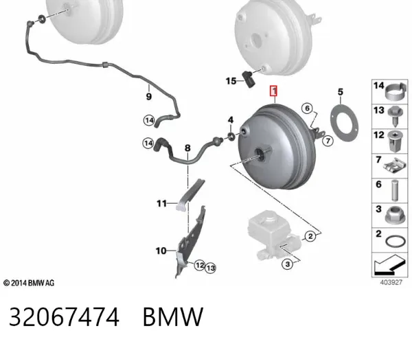 Wzmacniacz próżniowy hamulców 32067474 BMW