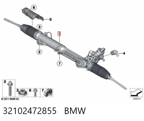 Listwa kierownicza (maglownica) 32102472855 BMW