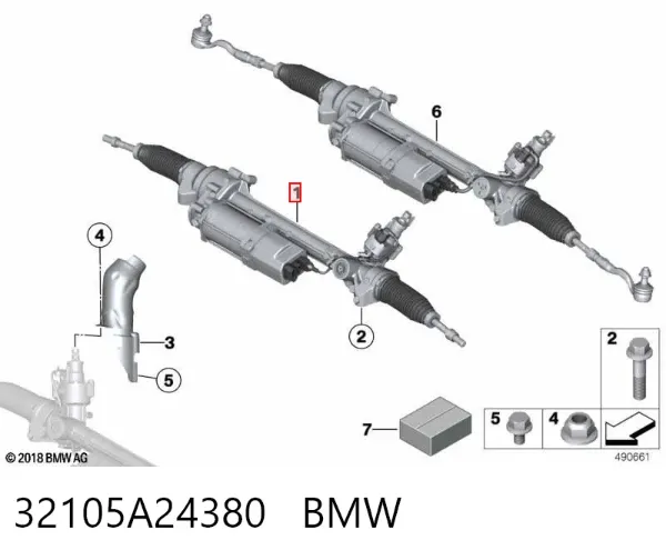 Listwa kierownicza (maglownica) 32105A24380 BMW