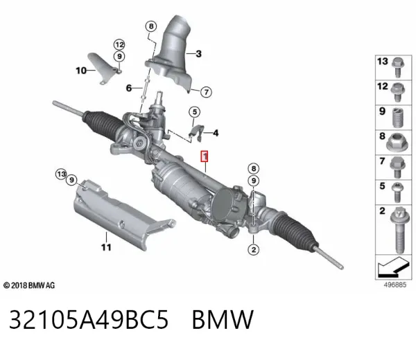 Listwa kierownicza (maglownica) BMW 3 G20, G80, G28