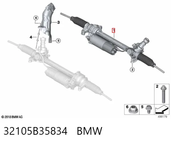 Listwa kierownicza (maglownica) 32105B35834 BMW