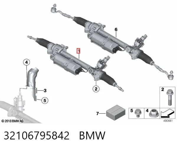 Listwa kierownicza (maglownica) 32106795842 BMW