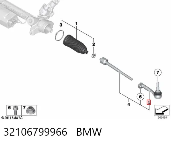 Końcówka drążka kierowniczego zewnętrzna 32106799966 BMW