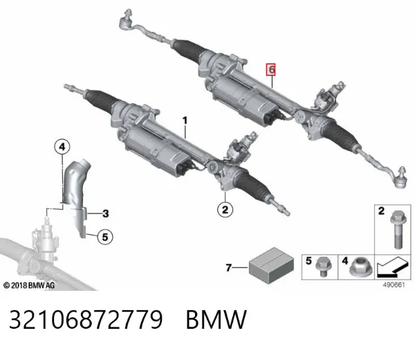 Listwa kierownicza (maglownica) 32106872779 BMW