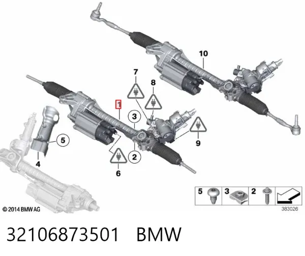 Listwa kierownicza (maglownica) 32106873501 BMW