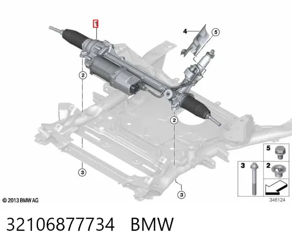 Listwa kierownicza (maglownica) 32106877734 BMW