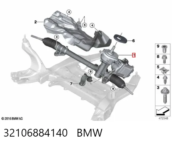 Listwa kierownicza (maglownica) 32106884140 BMW