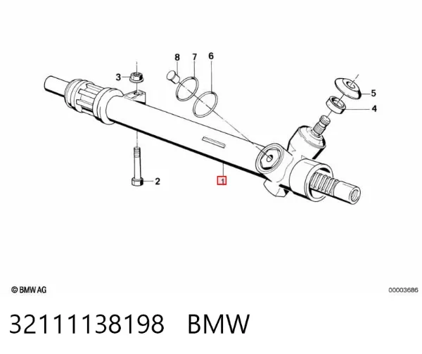 Listwa kierownicza (maglownica) 32111138198 BMW