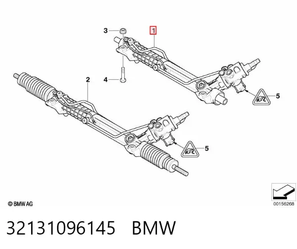 Listwa kierownicza (maglownica) 32131096145 BMW