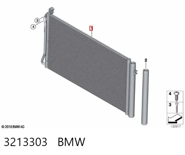 Chłodnica klimatyzacji 3213303 BMW