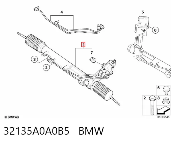 Listwa kierownicza (maglownica) 32135A0A0B5 BMW